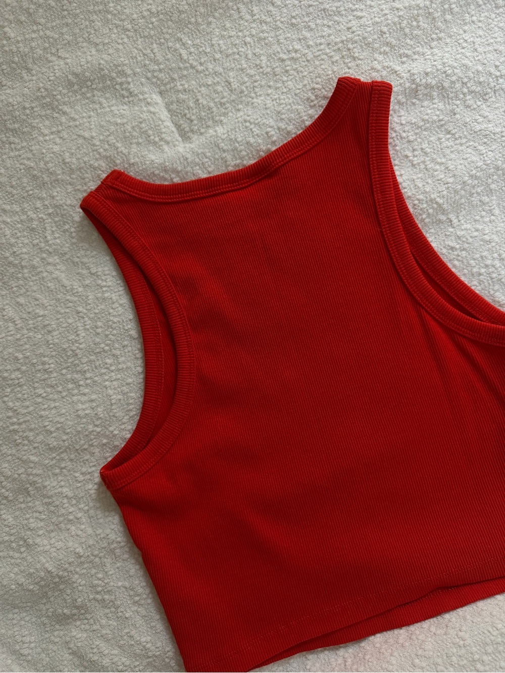 H&M Red Ribbed Crop Tank - Picture 2 of 3